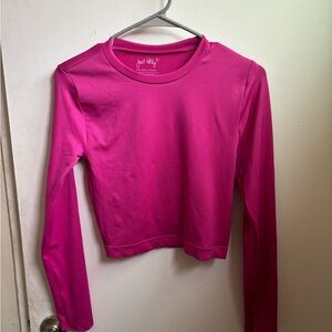 Pink Long Sleeve Crop Top